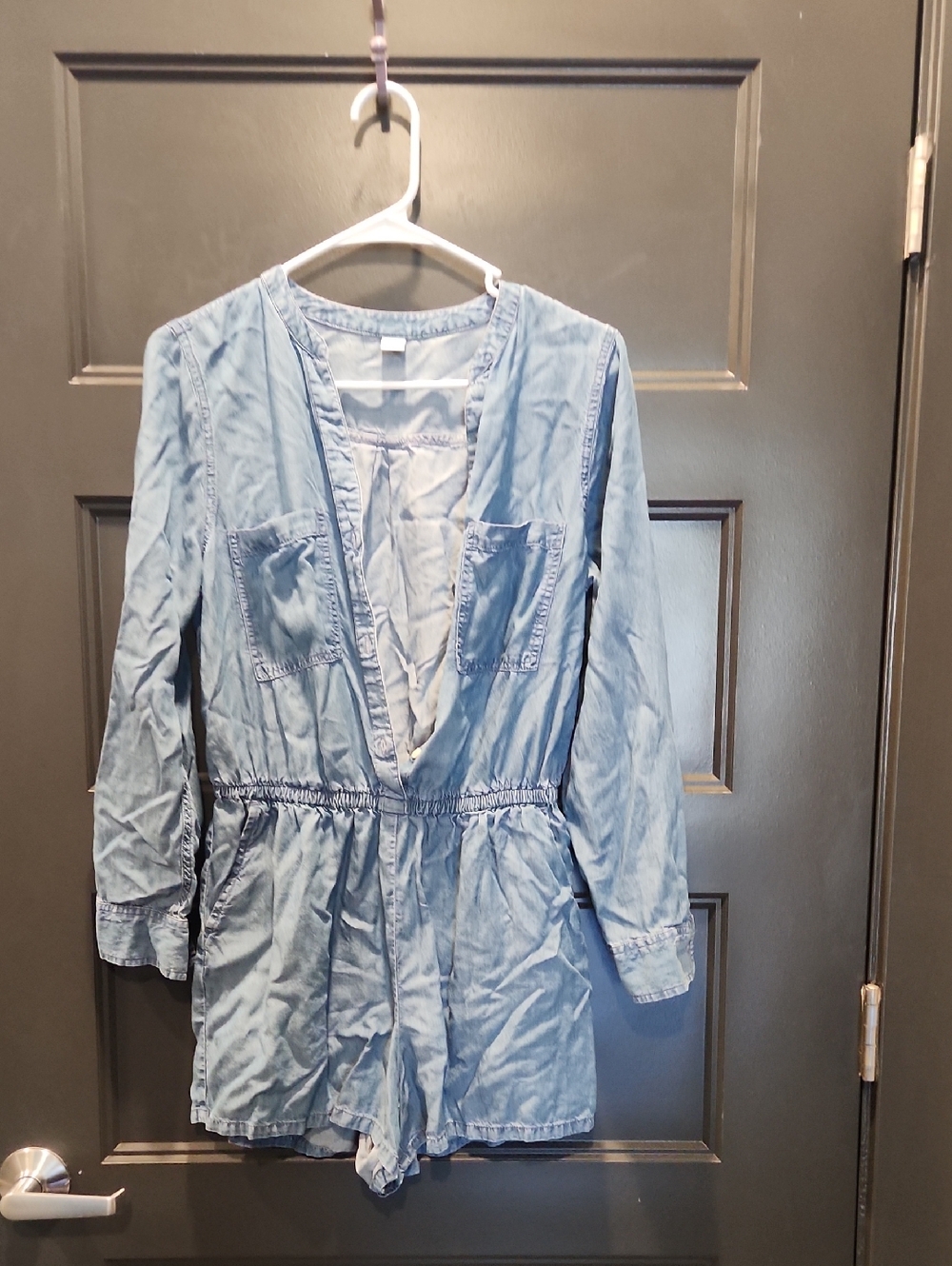 Old Navy Light Blue Denim Romper Jacket